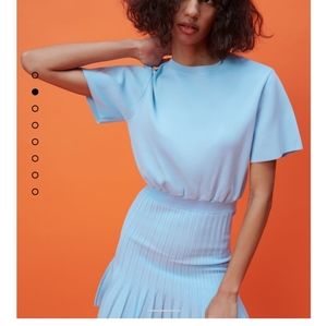 Zara blue pleated short dress